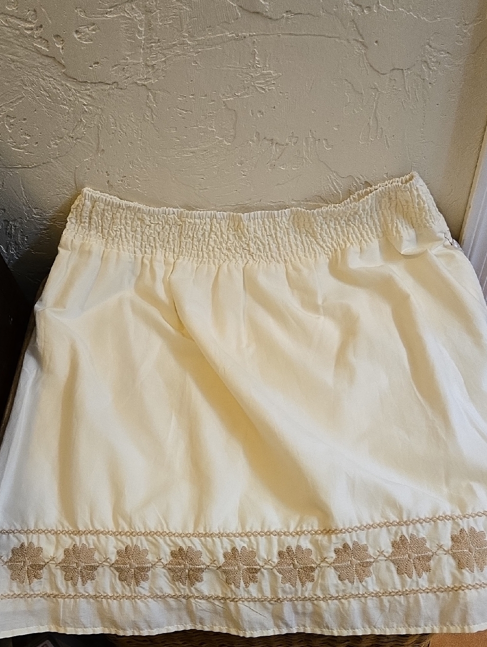 DownEast Basics Folk Tale Skirt White Embroidered Boho Skirt